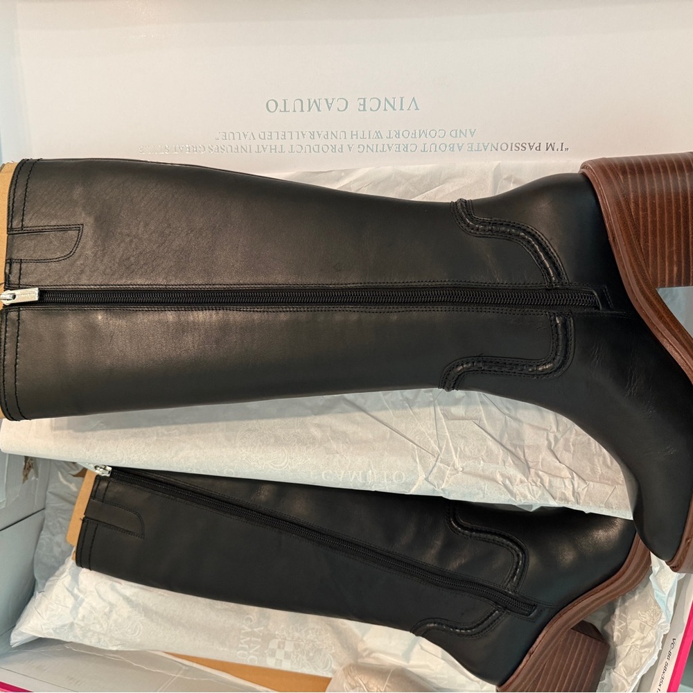 Vince Camuto Vuliann Knee High Wide Calf Boot (never worn & genuine leather) - Picture 7 of 9